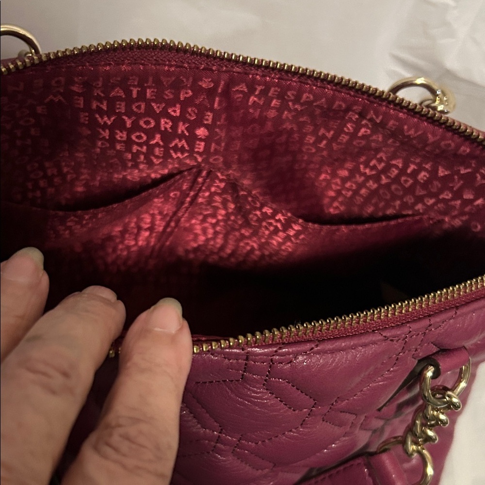 kate spade Quilted Leather Satchel in Berry Plum - Picture 7 of 9